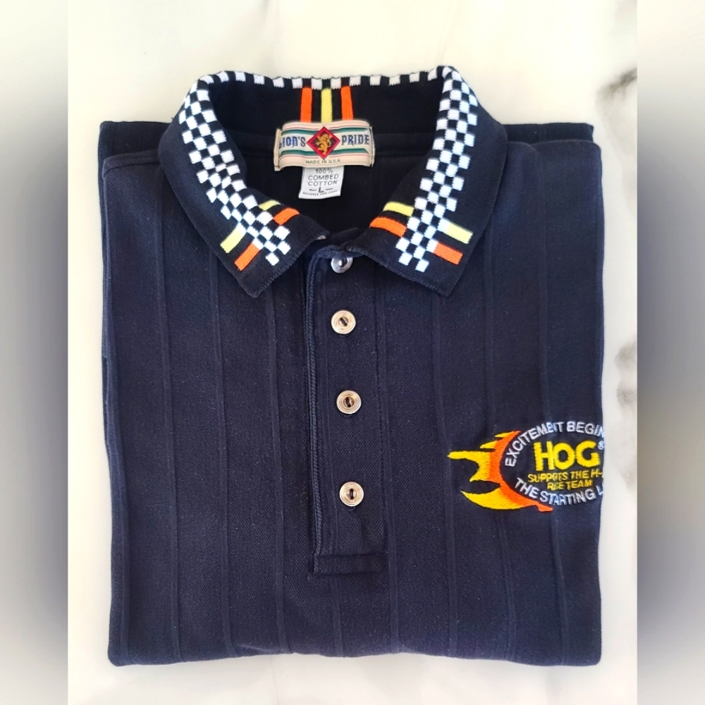 Harley Davidson Racing HOG Large Size Polo Shirt